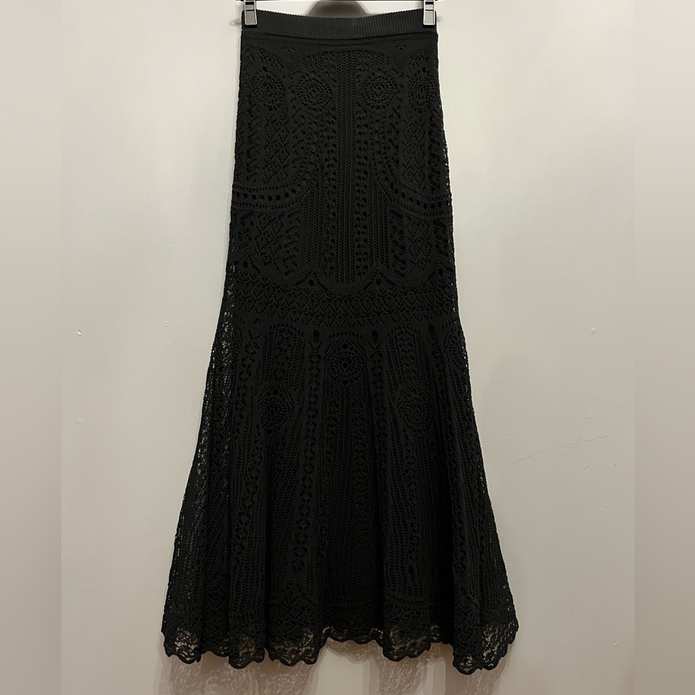 BNWT Alexander McQueen Black Patchwork Lace Midi Skirt, size S - Picture 5 of 12